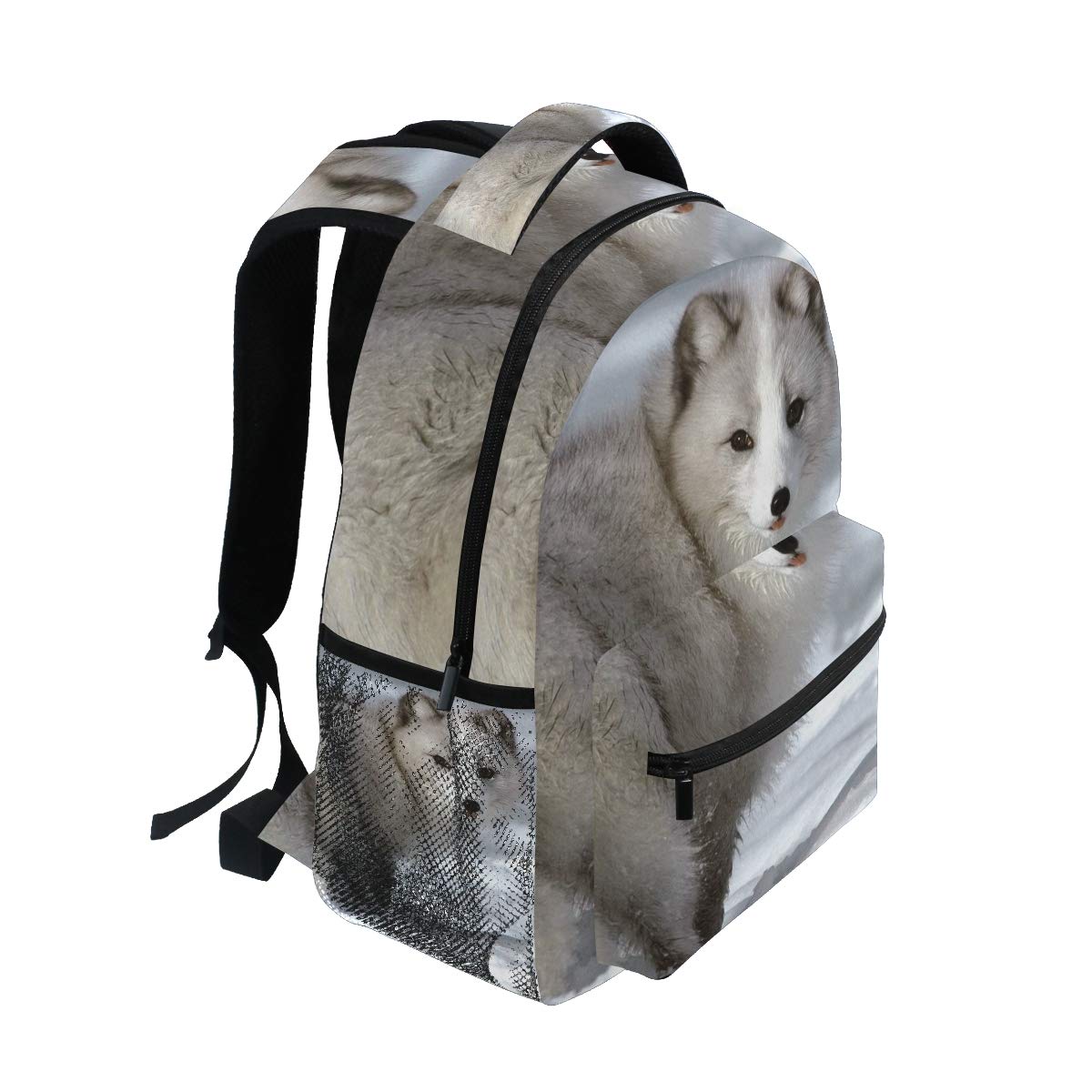 senya School Backpack Arctic Fox Teens Girls Boys Schoolbag Travel Bag