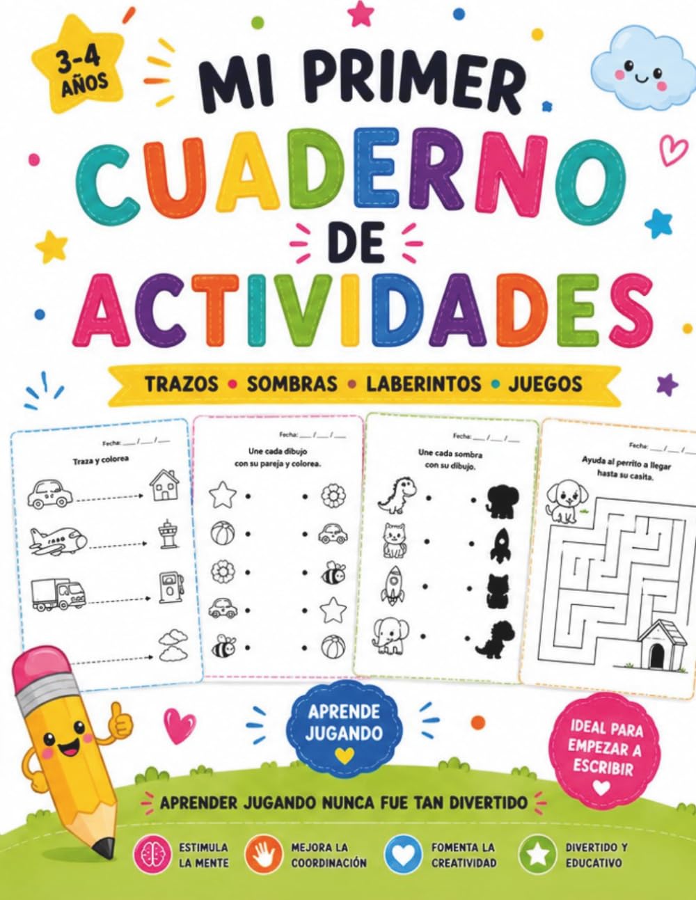Mi primer cuaderno de actividades: Trazos, sombras, laberintos y juegos para aprender jugando (Monett Stories)