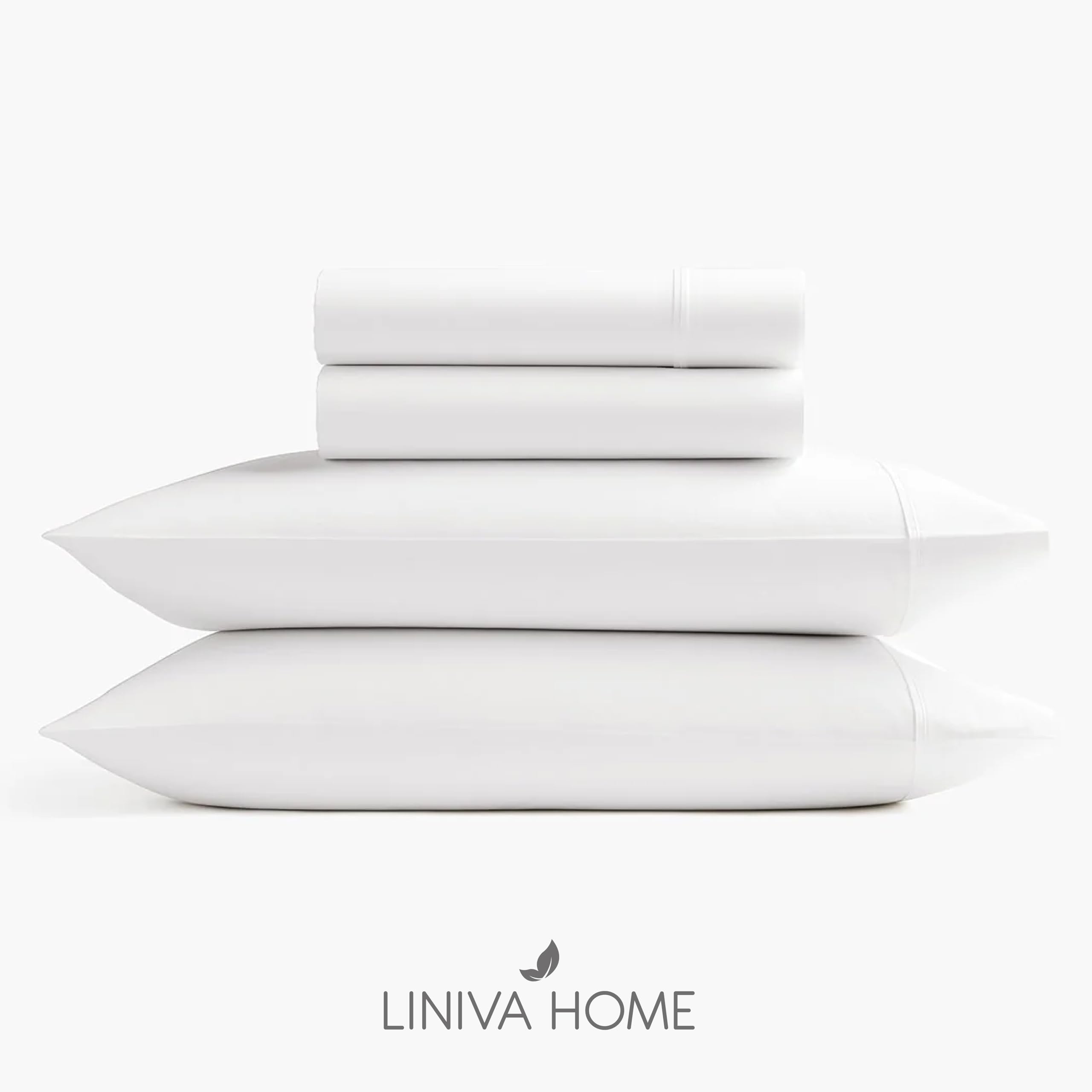 Liniva Home Juego de Sábanas de Hostelería - Colección Victorio - 100% Algodón - Fácil Planchado - Color Blanco | Cama 150 cm (2 Almohadas)