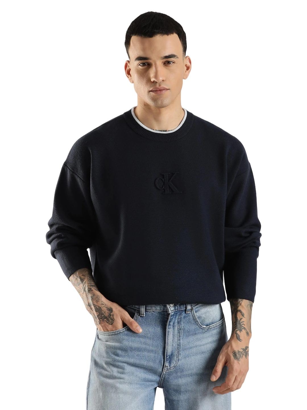 calvin klein jeans Small Logo Relaxed fit Viscose Sweater-picture-15
