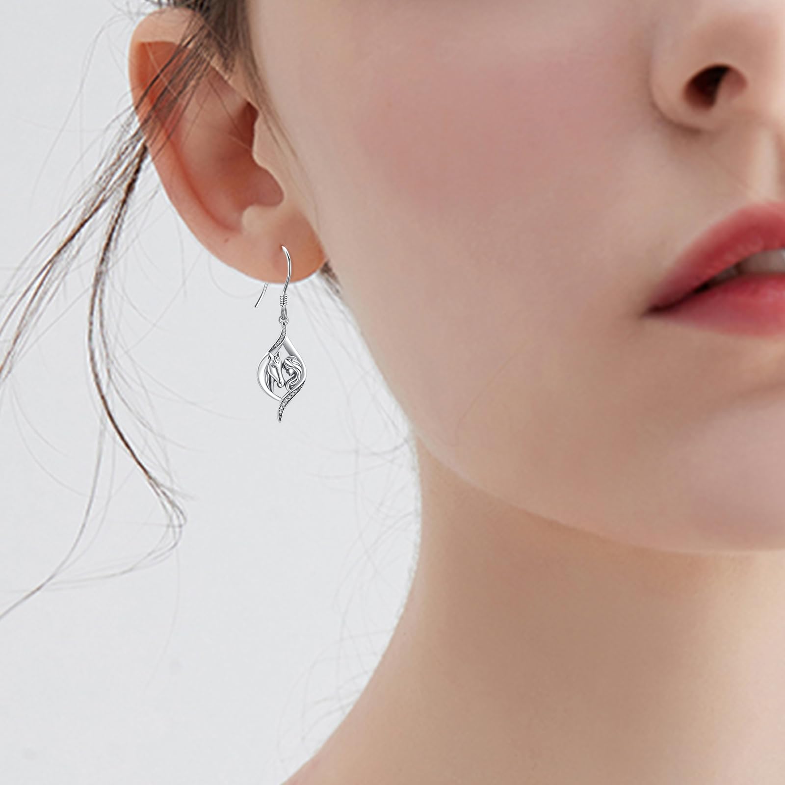 Tier Ohrringe 925 Sterling Silber Hypoallergen Schildkröten Kolibri Marienkäfer Quallen Hasen Libellen Orca Wal Eisbär Pinguin Biene Pferd Raben Drachen Ohrhänger für Mama und Frau