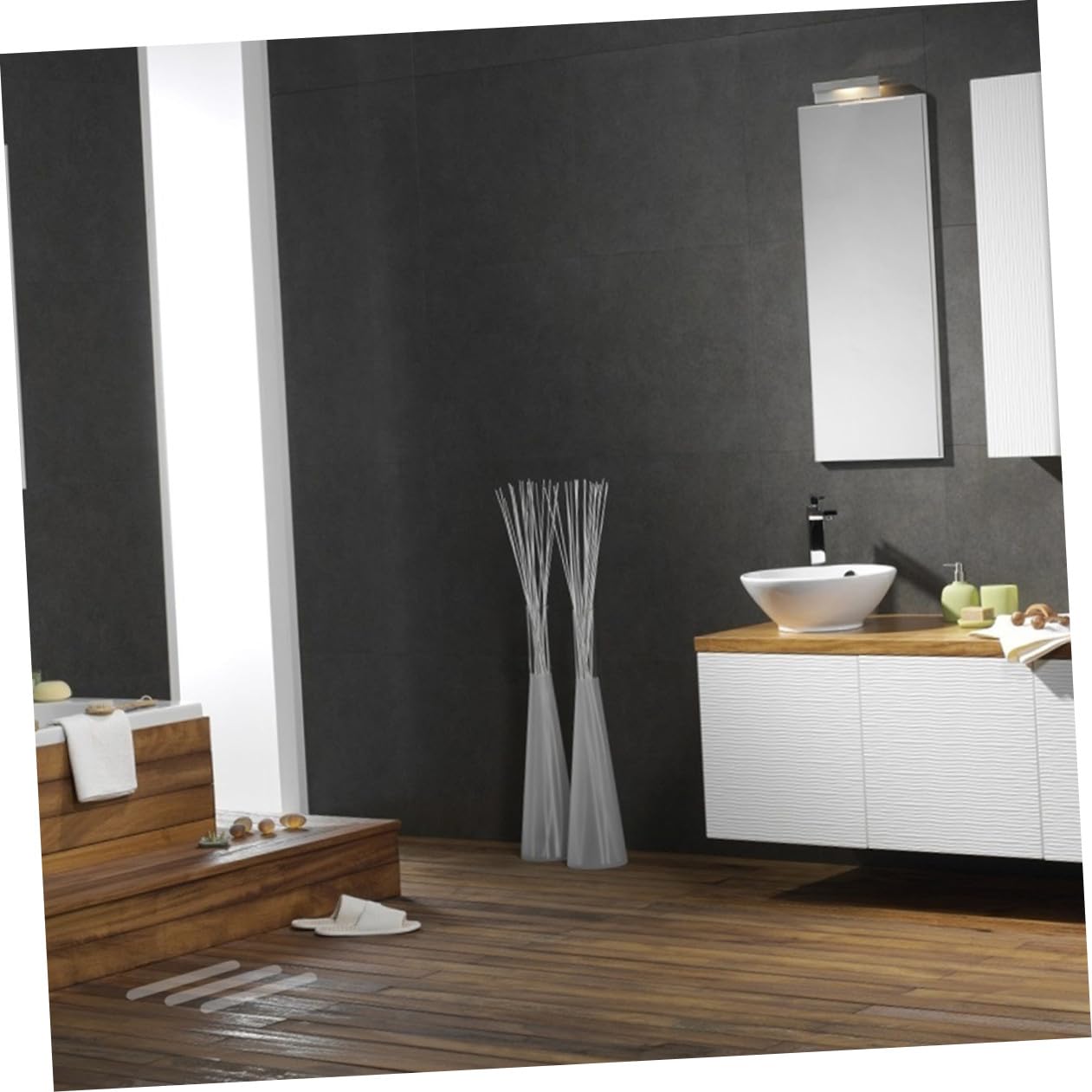 Zerodeko Tiras Antideslizantes Transparentes Uso Prolongado Certificadas, Adhesivas, Resistentes al Desgaste Pack 10 Unidades para Escaleras y Ducha para Baño y Escaleras