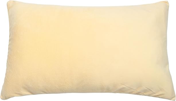 Dogbed4less Micro Cushion Gel Memory Foam Queen Bed Sleep Firm Pillow Dual Zone Case with Beige Plush Velour Luxurious Comfort Cover