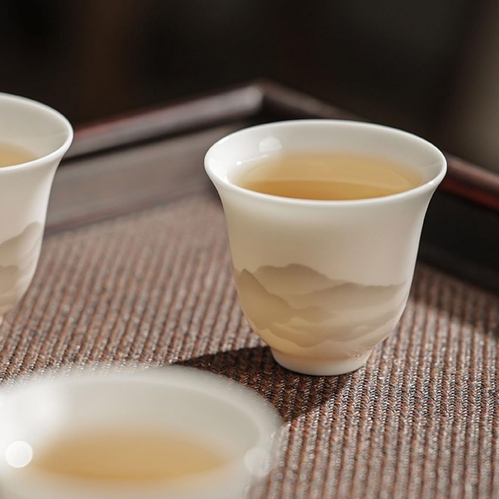 GSOUL Kungfu Tea cup Simple Tea Set Master Cup Kung Fu White Porcelain Ceramic Single Small Tea Cups