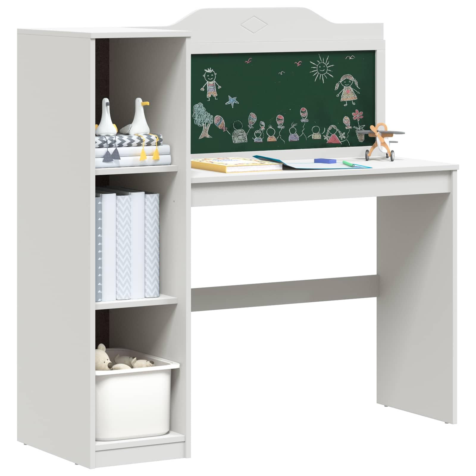 Moderna lavagna da 120 x 45 x 118 cm con ripiano, in legno, stabile e versatile, per casa o studio