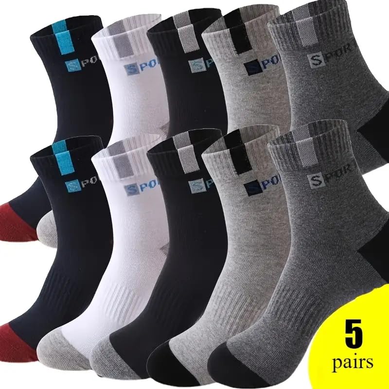5 pairs of men's/women's low-top ankle socks, thin sports casual socks (black)2