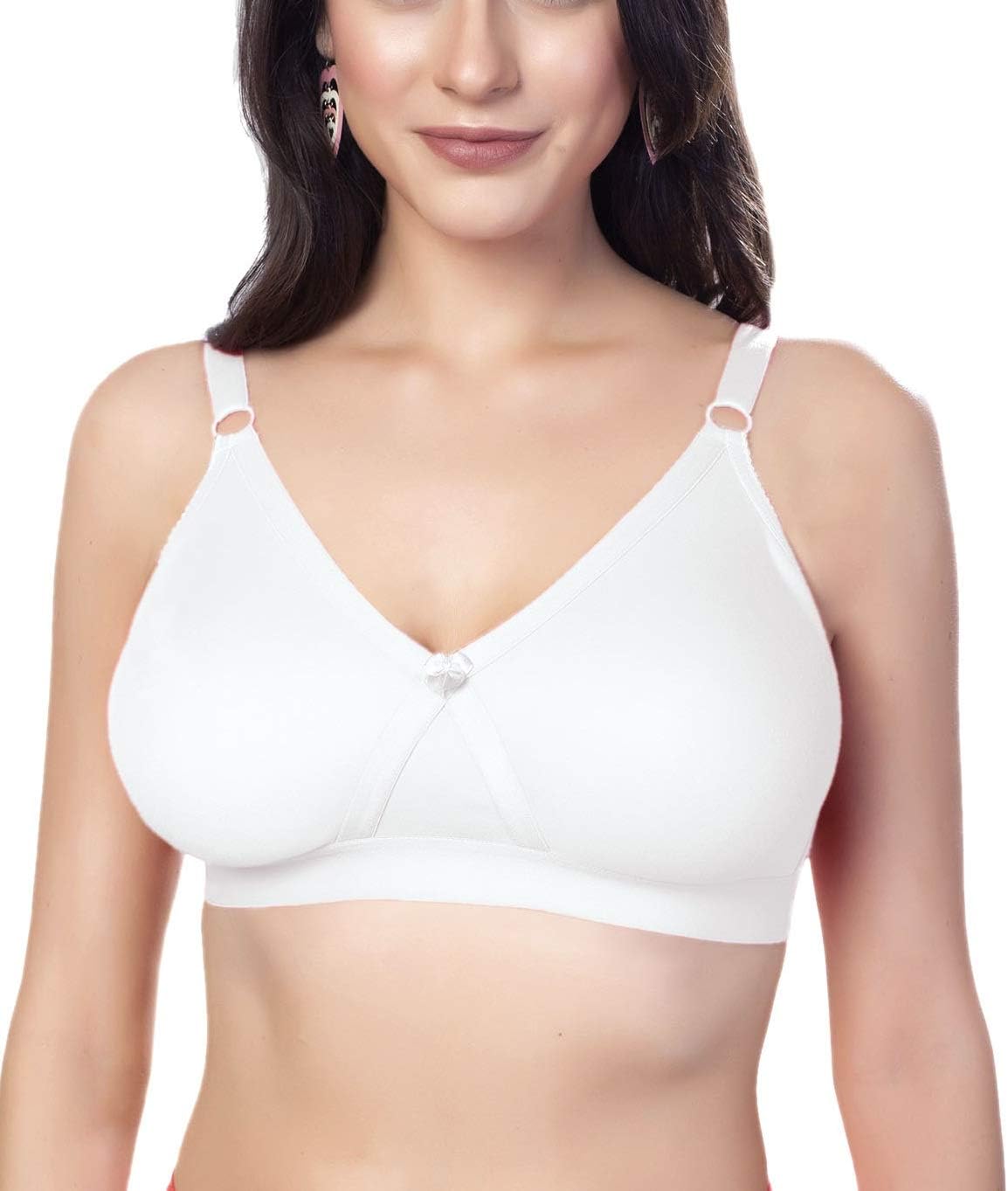 SIMONICross Fit Polycotton Non-Wired Non-Padded Full Coverage Cups Bra, Comfortable Everyday T-Shirt Bra for Women and Girls