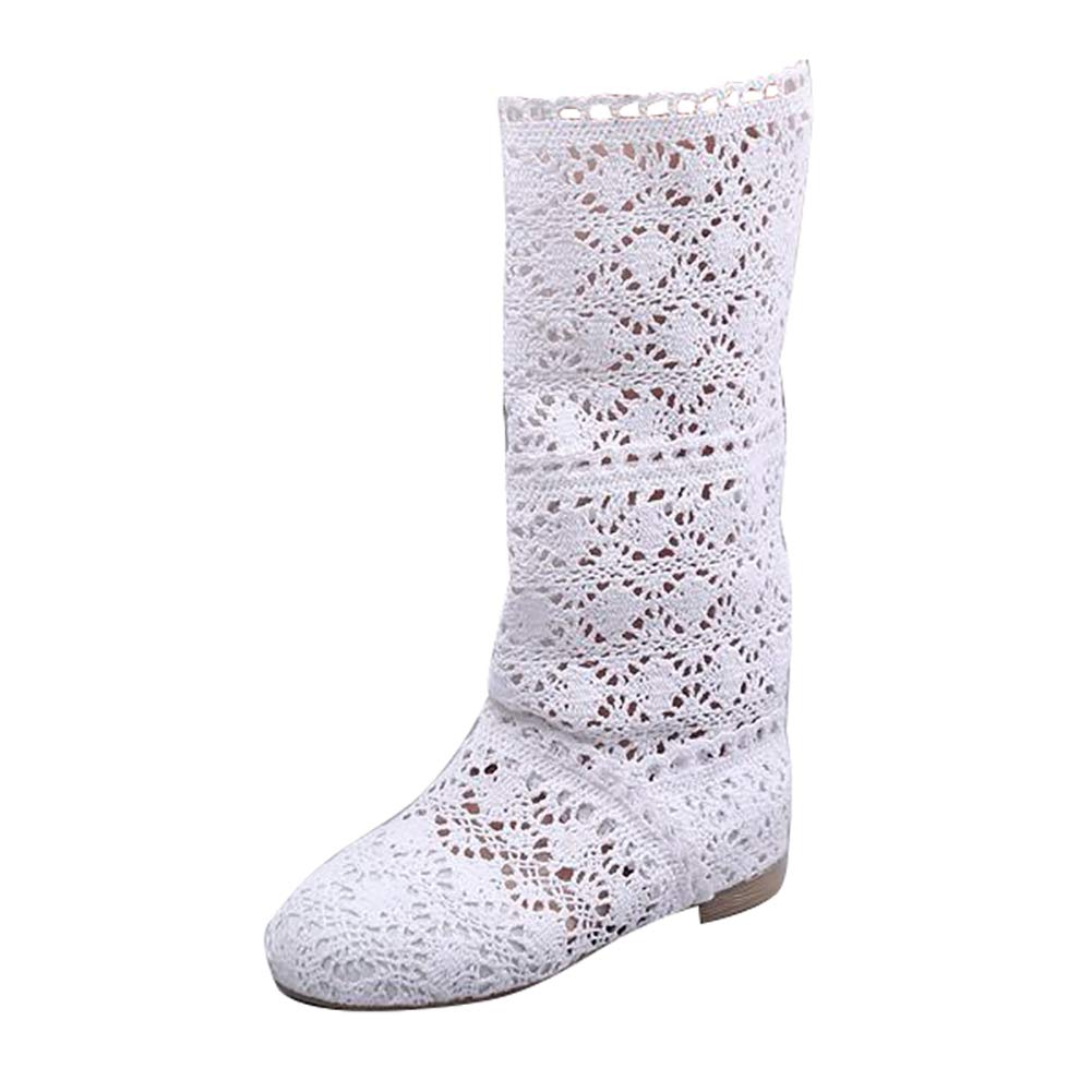 ORANDESIGNE Donna Ricamo Stivali Estive Affascinante Traspirante Stivali Elegante Sandali