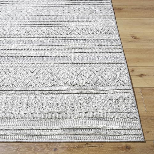 BoutiqueRugs Indoor/Outdoor Gray Tribal 8x10 Large Area Rug Contemporary Tan