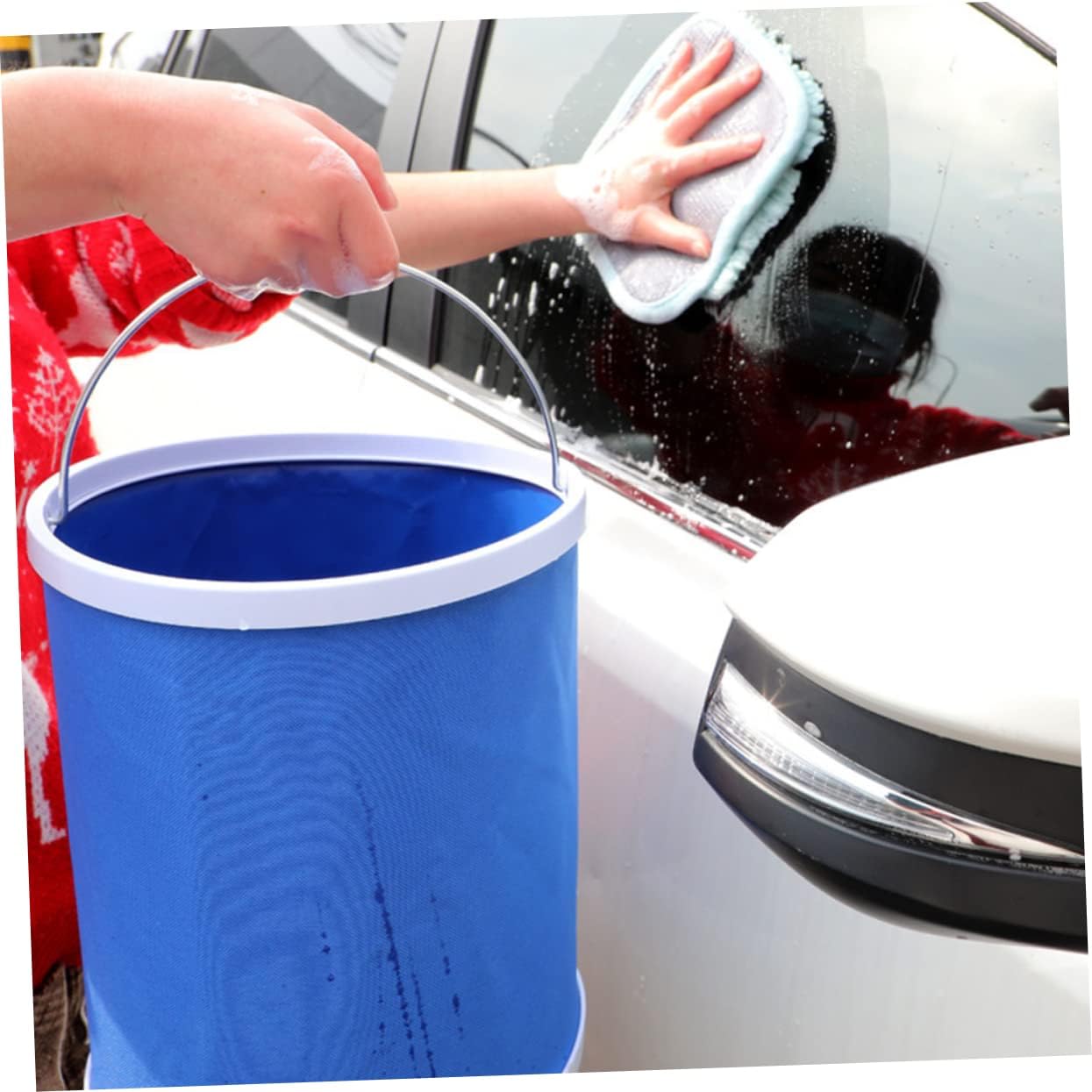 Large Capacity Collapsible Bucket Foldable Car Washing Water Container Portable Outdoor Storage Bucket