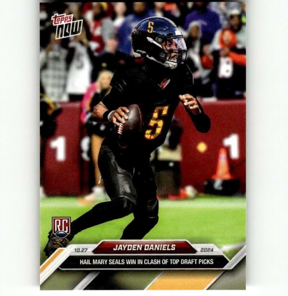 2024 Topps NOW #11 Jayden Daniels RC Rookie HAIL MARY WIN NFL Football Trading Card Washington Commanders