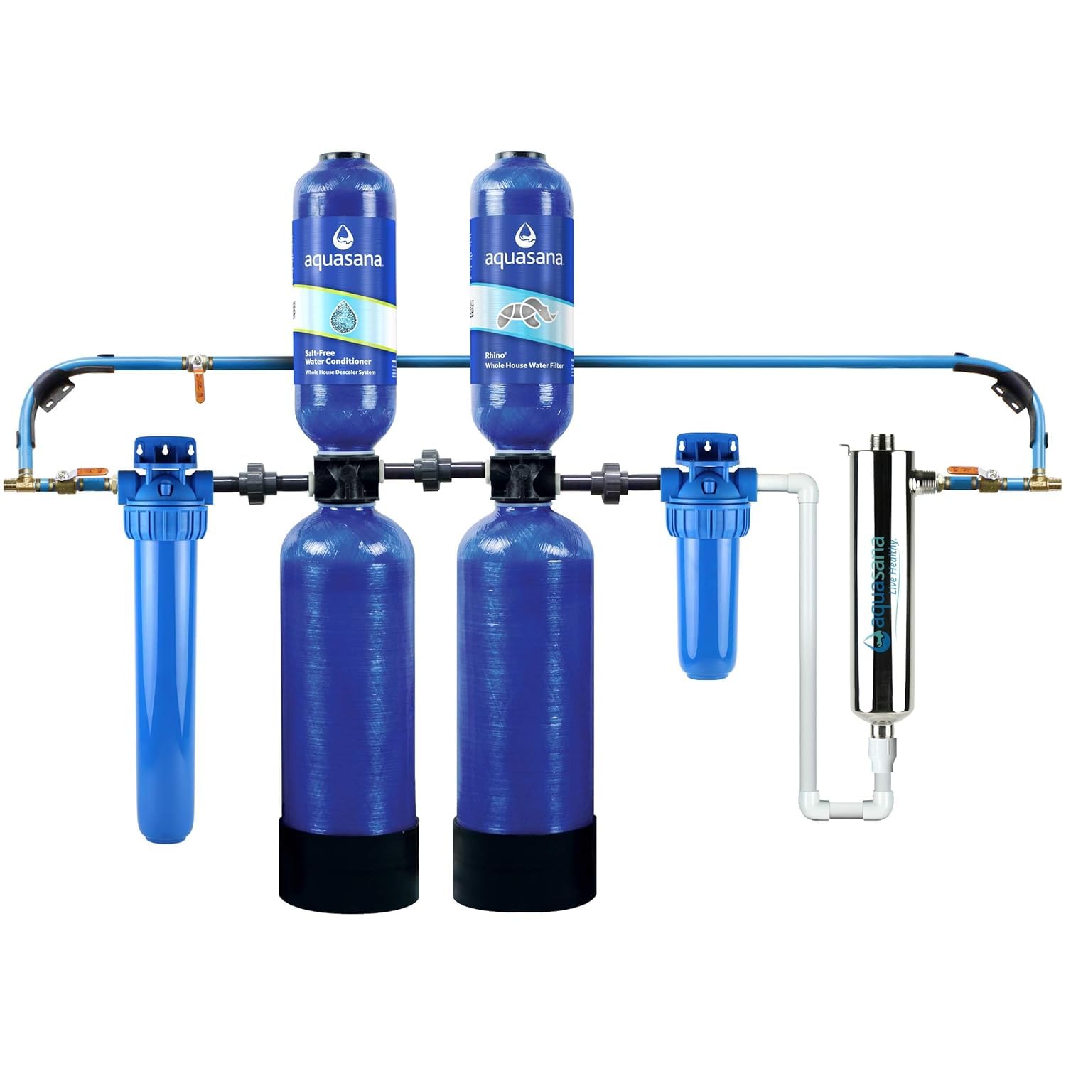 Aquasana Whole House Water Filter System 1 000 000 Gallons Salt-Free Softener Alternative UV Carbon KDF Tackles up