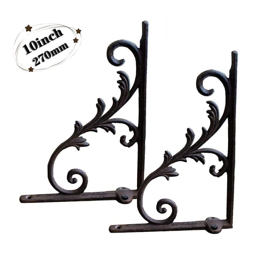 Składane wsporniki półek 2 szt. wsporniki półek w kształcie litery L dekoracyjne żelazne wsporniki do półek rustykalny uchwyt montowany na ścianie 25 cm dł. x 20 cm wys