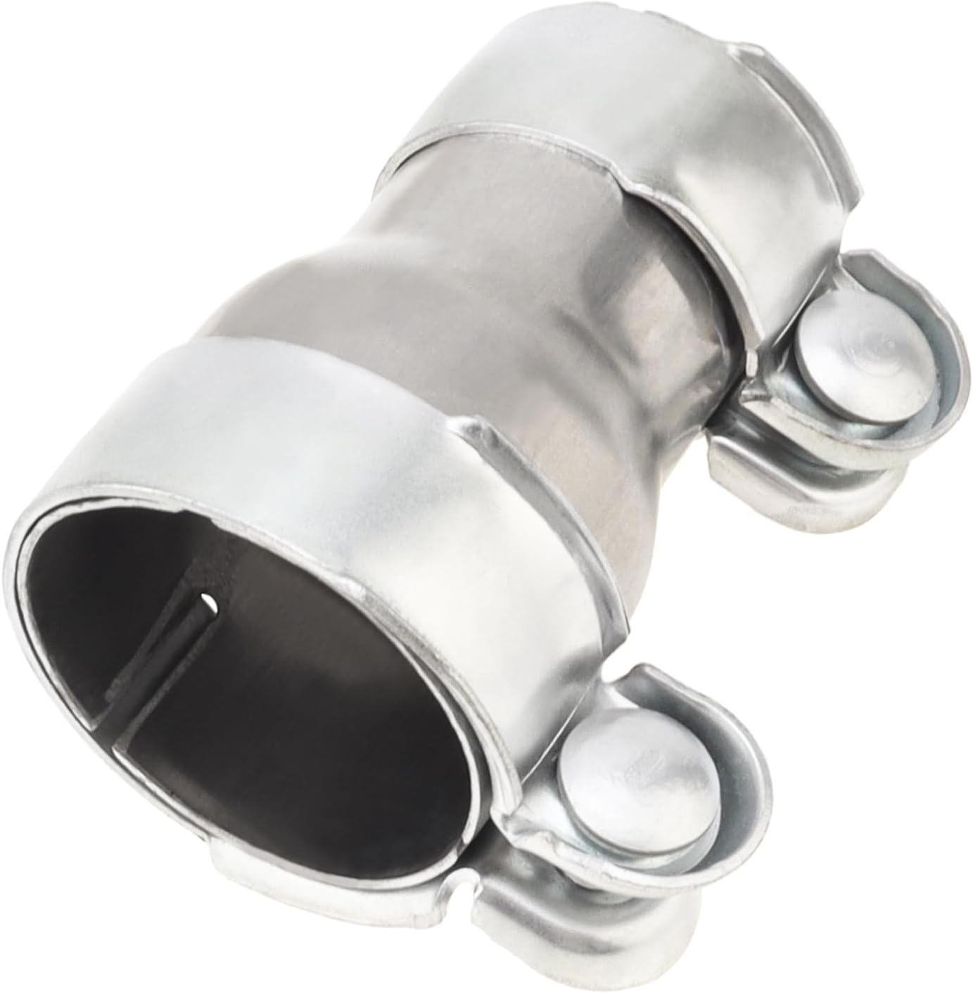 2.5 to 3 Inch Exhaust Adapter, Double Clamp Reducing Pipe, Carbon Steel Exhaust Pipe Adapter, Exhaust Reducer Connector Pipe with Clamp