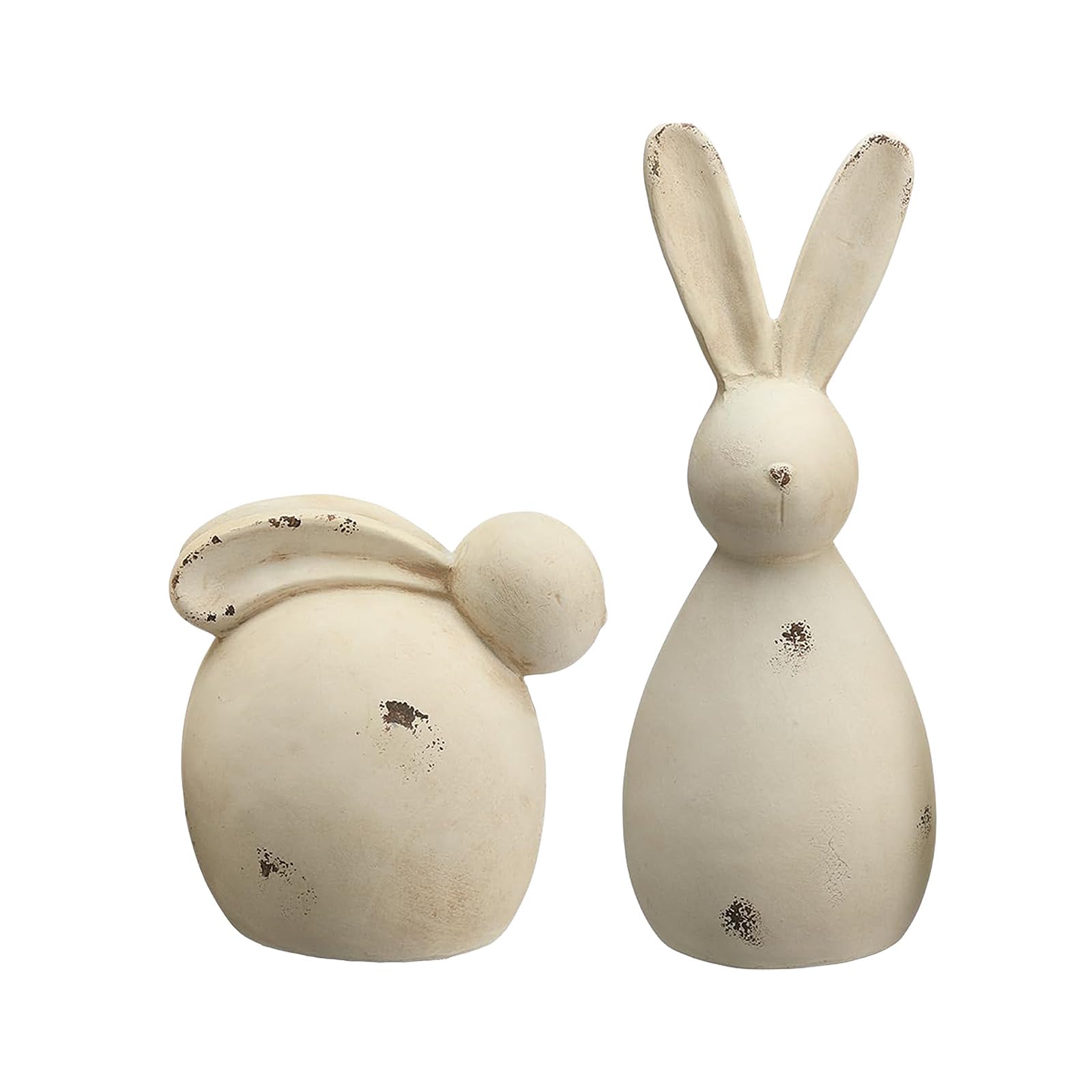 Osniyaw Multicolor Resin Rabbit Sculptures, Easter Decoration, Set Of 2 Rabbit Figures, Used Look, For Festive Tables And Shelves, As A Gift, Rabbit Figurines Set