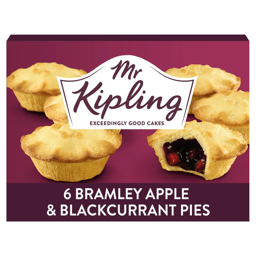Mr Kipling Bramley Apple & Blackcurrant Pies, 6 Treats – Perfect For Snacking On-the-Go (Pack of 1)