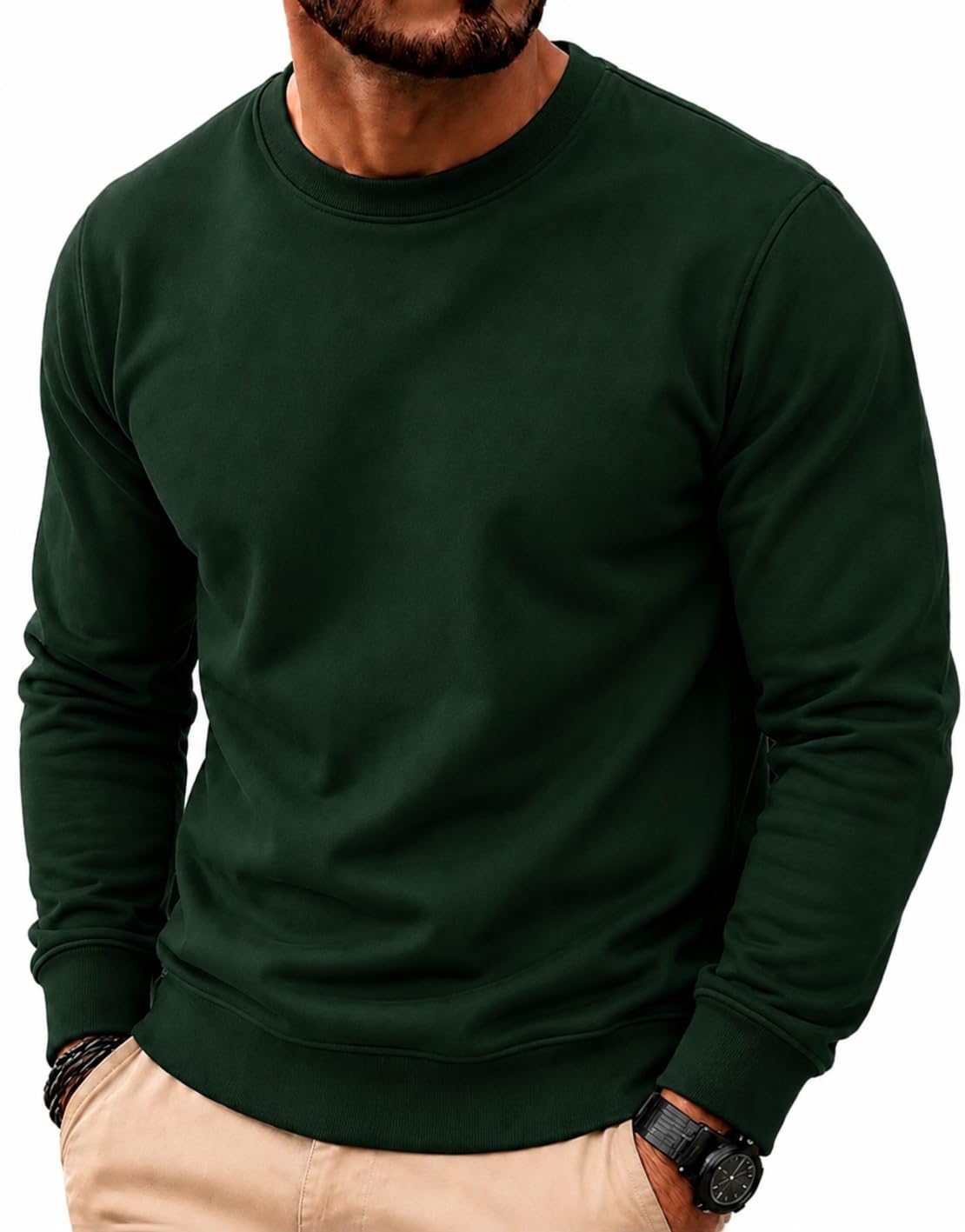 t.n.x Men's Cotton Rich Round Neck Full Sleeve Sweatshirt | Regular Fit | Soft & Comfortable | Solid Casual Winter Sweatshirt-picture-49