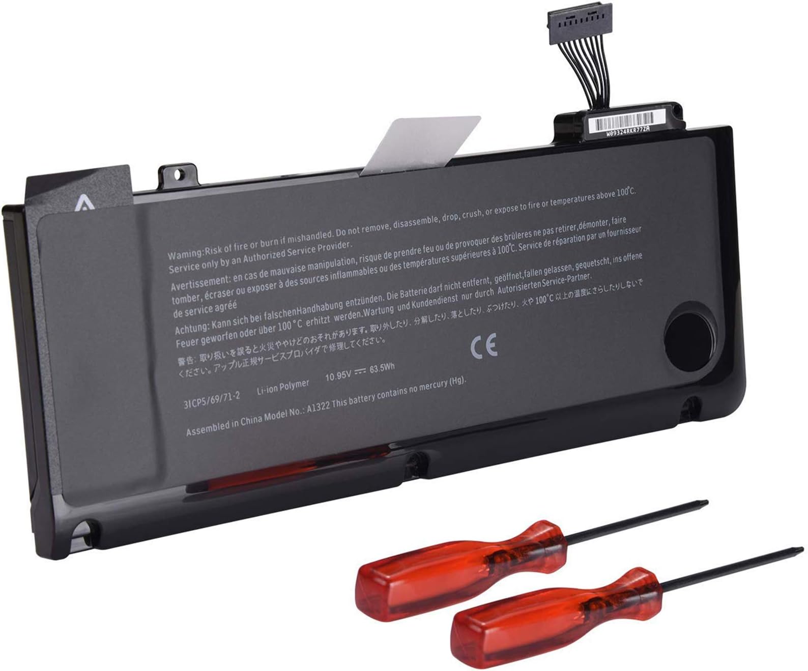 LIKEGOR A1322 A1278 Laptop Battery Compatible with MacBook Pro 13 inch (Mid 2009 2010 2012 Early 2011 Late 2011 Version) Replacement MB990LL/A MC375LL/A MC700LL/A MC724LL/A MD313LL/A -10.95V 63.5Wh