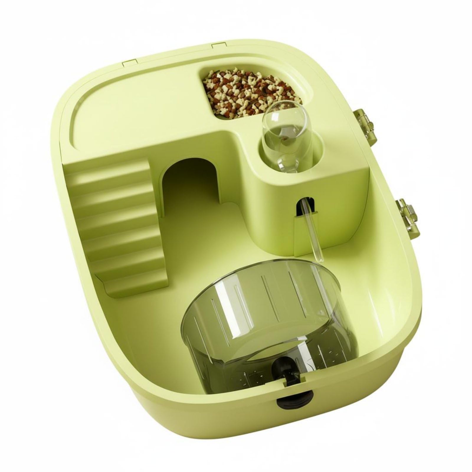 Cage pour Hamster Habitat Complet Transparent Panoramique Ventilé avec Bol Alimentaire Roue d'exercice et Bouteille d'eau Intégré Adapté aux Soins Quotidiens et Déplacements, Color to 3