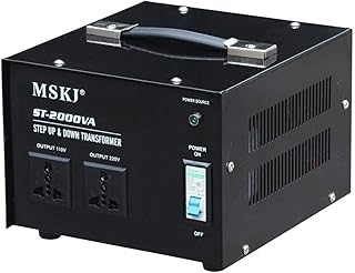 MSKJ Voltage Converter 2000W Step Up / Step Down Transformer Output 110V - 120V & 220V - 240V Universal UK to US Power Converters with UK Standard Plug Circuit Break Protection
