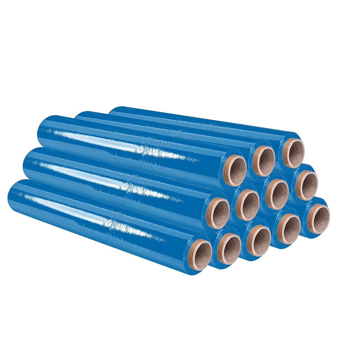 OFITURIA Film Azul para Embalar de 50 cm x 200 Metros de Longitud – Rollo de Film Elástico Manual para Embalaje Industrial – 12 unidades