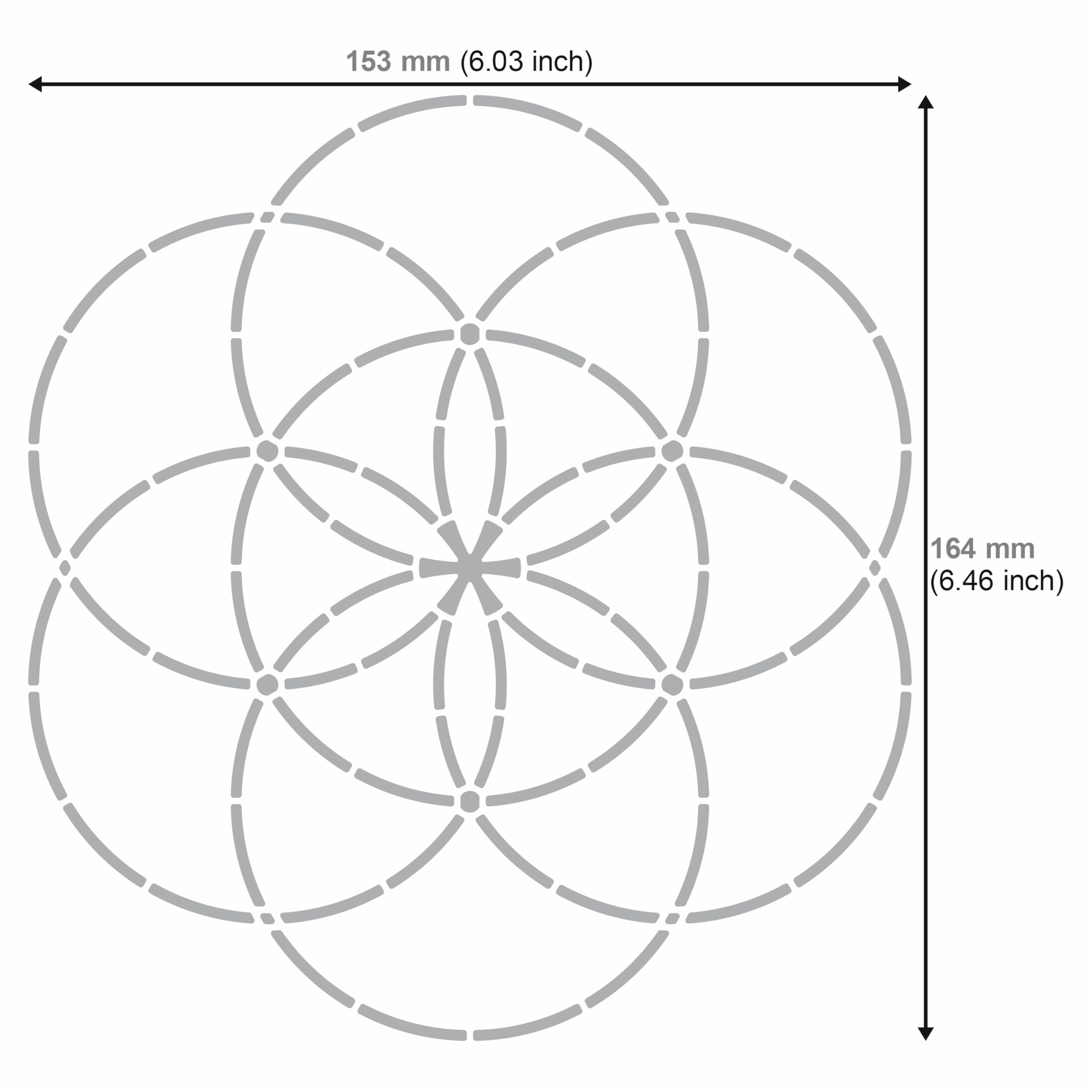 Aleks Melnyk No.488 - Plantillas de metal, figuras geométricas sagradas, versión flor de la vida, 64 tetraedros, semilla de vida, 3 piezas, plantilla para quemar madera, grabado