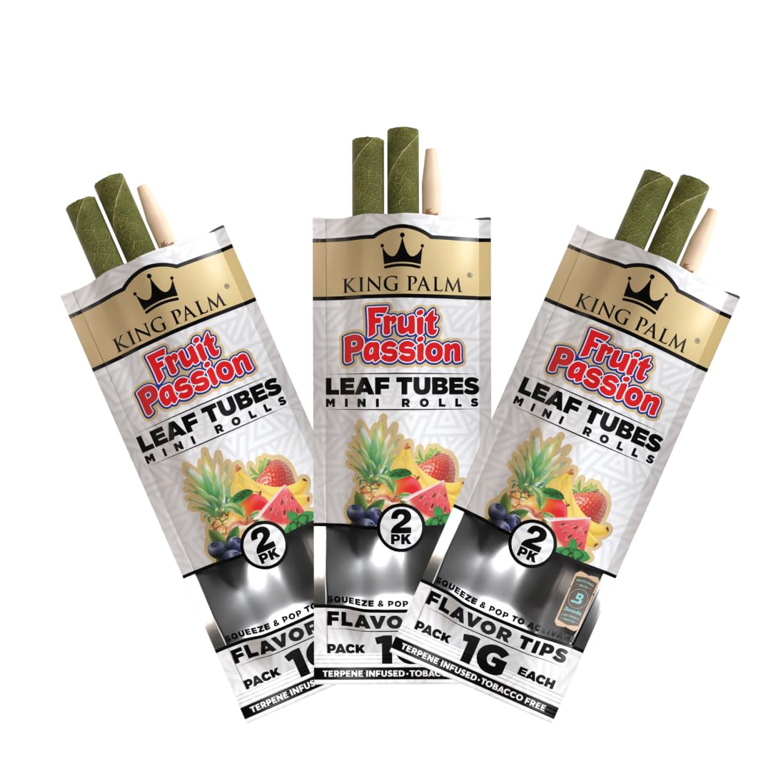 King Palm | Fruit Passion | 6 Palm Leaf Rolls | Size: Mini | 3 Pack Bundle | 1 Pack = 2 Rolls