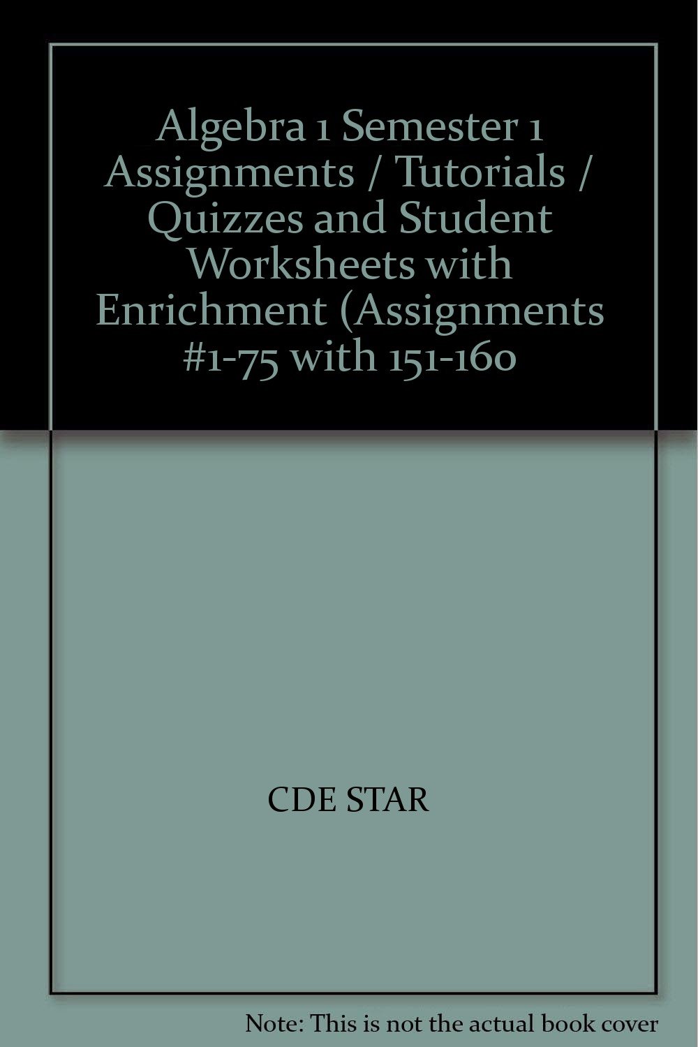 Algebra 1 Semester 1 Assignments / Tutorials / Quizzes and Student ...