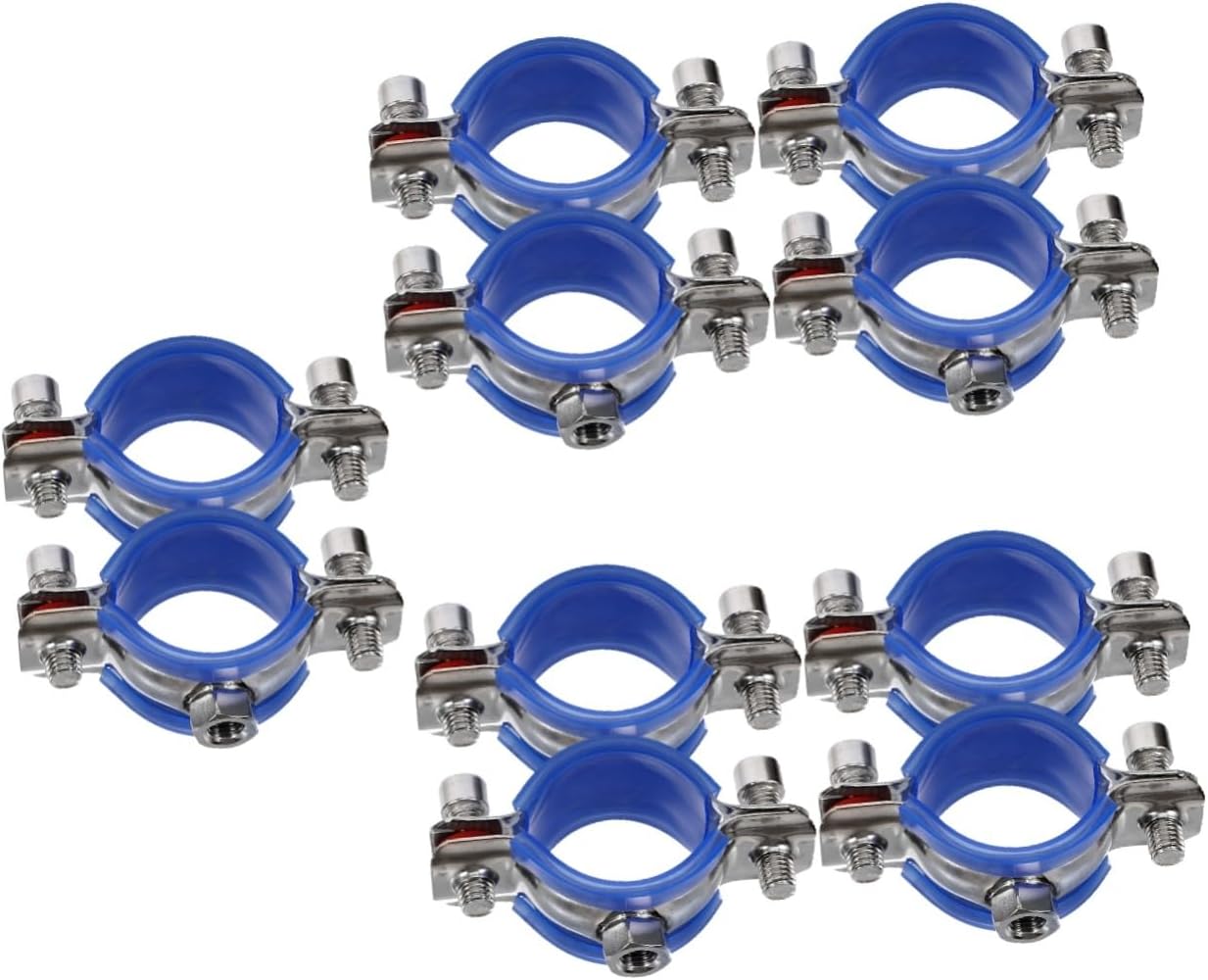 10pcs Stainless Steel Tube Clamps Support Bracket for Secure Pipe Fixing Resistant Easy to Install Construction