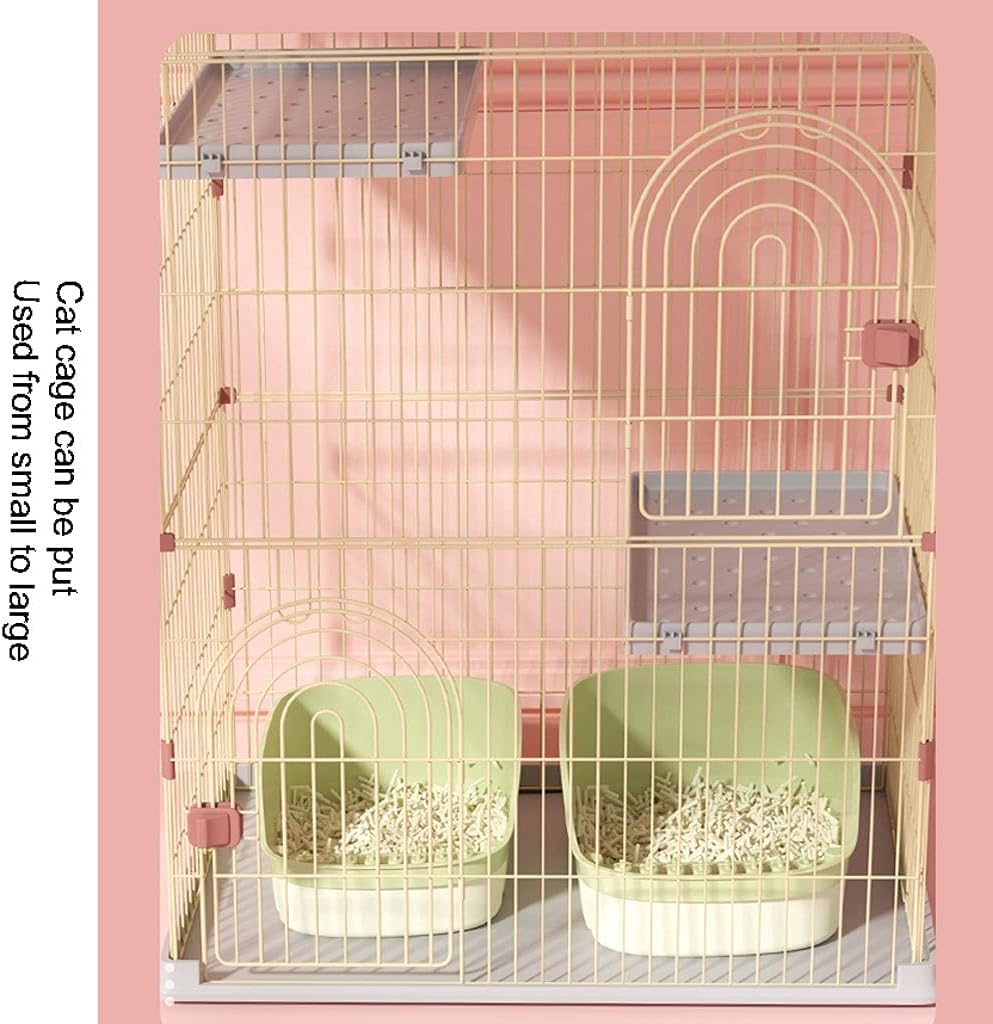 Pet Toilet LargeSplash-Proof Semi-Closed Cat Toilet Deodorant Tray Kitten Adult Cat Cage Can Put The Litter Box Dog Pee Pads (Yellow)