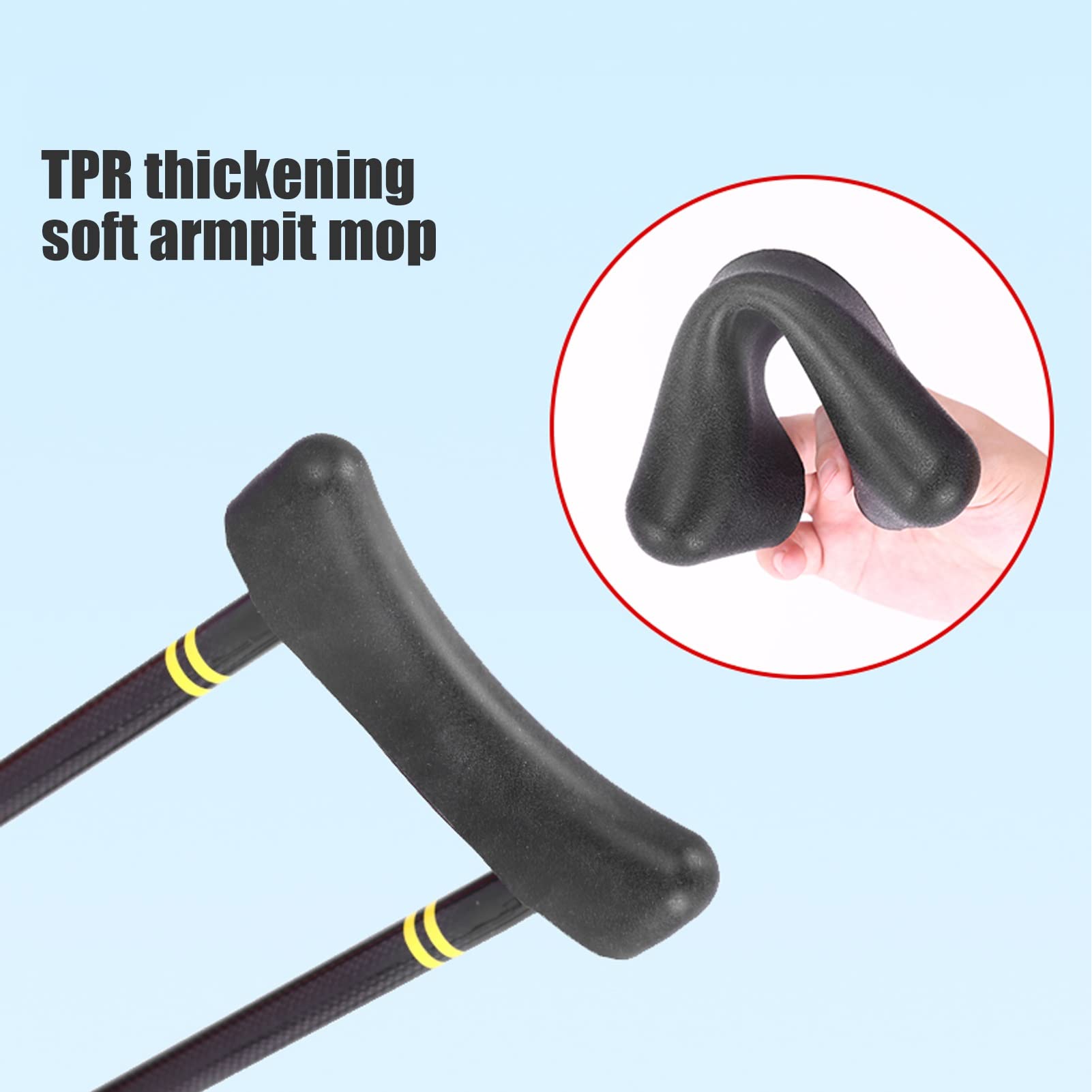 1 Paio 2 Unità di Stampelle Ascellari Mediche In Fibra di Carbonio, Stampelle Ascellari Regolabili per Adulti, Bastone da Passeggio con Cuscinetti Ascellari In TPR Impugnatura Morbida