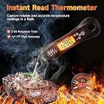 Digital Instant Read Meat Thermometer with Foldable Probe, LED Display - For Grilling, Cooking, Kitchen & BBQ - Image 2