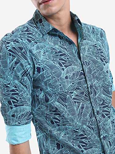 Image of Ketch Men's Cotton Slim Fit Printed Full Sleeve Shirt