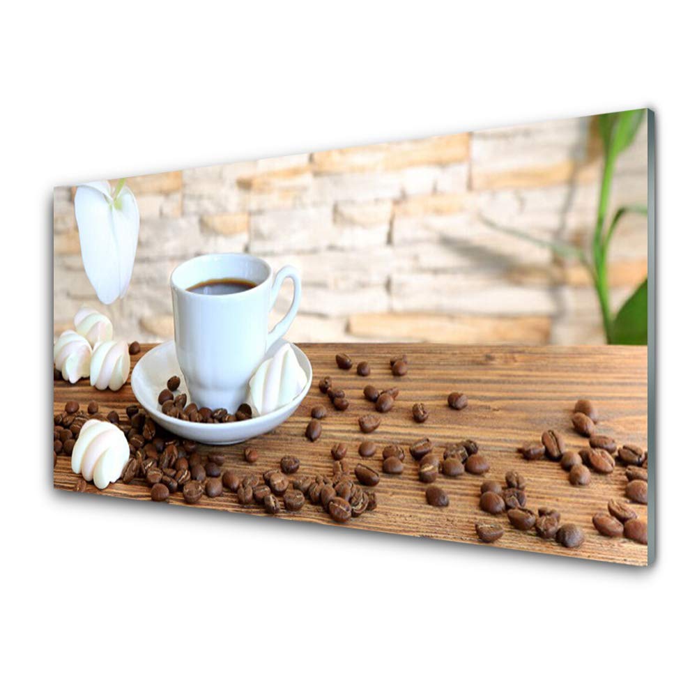 Tableau plexiglas café 125x50 cm pour décoration de cuisine moderne