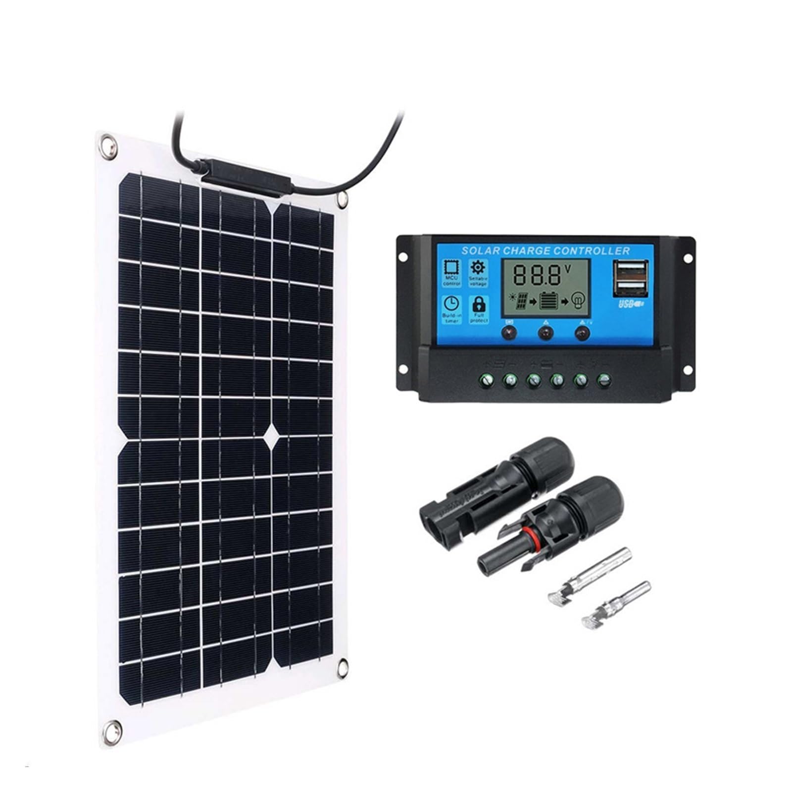 Caricabatteria 12V Pannello Solare Flessibile 500W 1000W MC4 Con