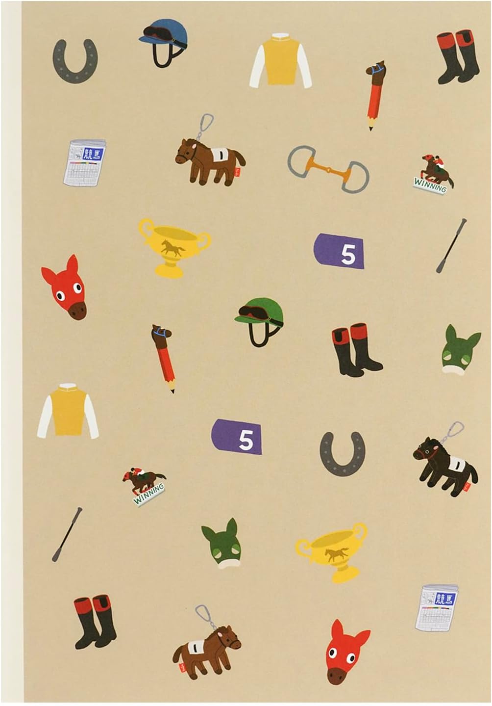 Greeting Life KEIBA Horse Racing A5 Notebook Goods ETN-213 Beige
