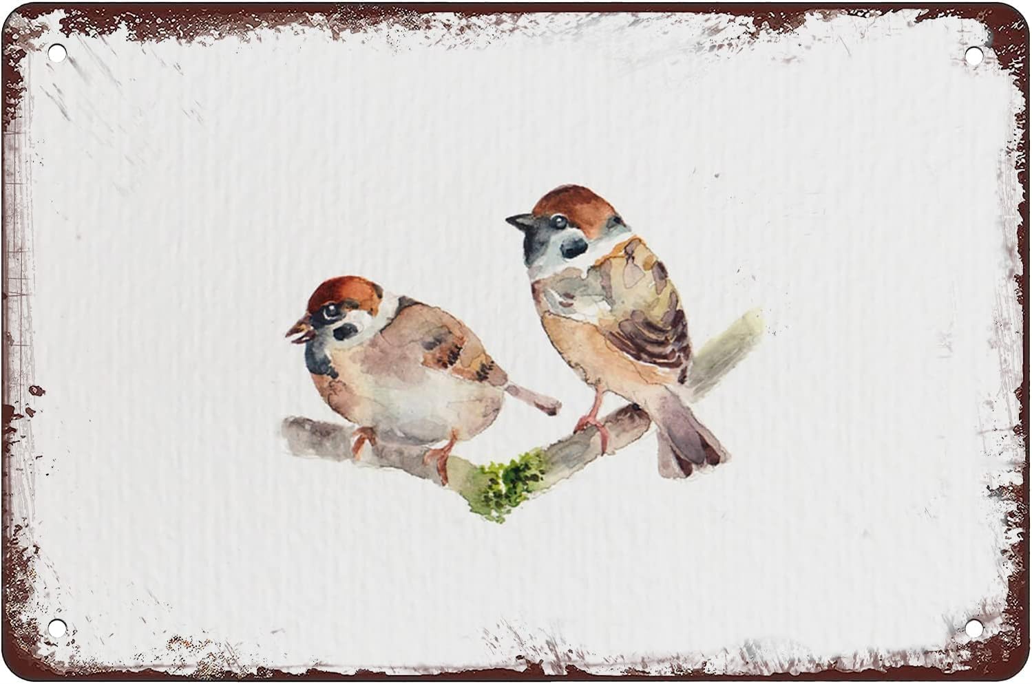 Targa In Metallo Colibrì E Girasole - Decorazione Murale Vintage Per Cucina, Bar E Giardino
