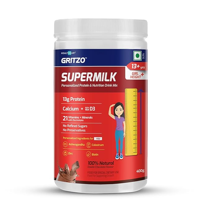 Gritzo SuperMilk Height+ (13+y Girls) 13g Protein wi Gritzo SuperMilk Height+ (13+y Girls) 13g Protein wi