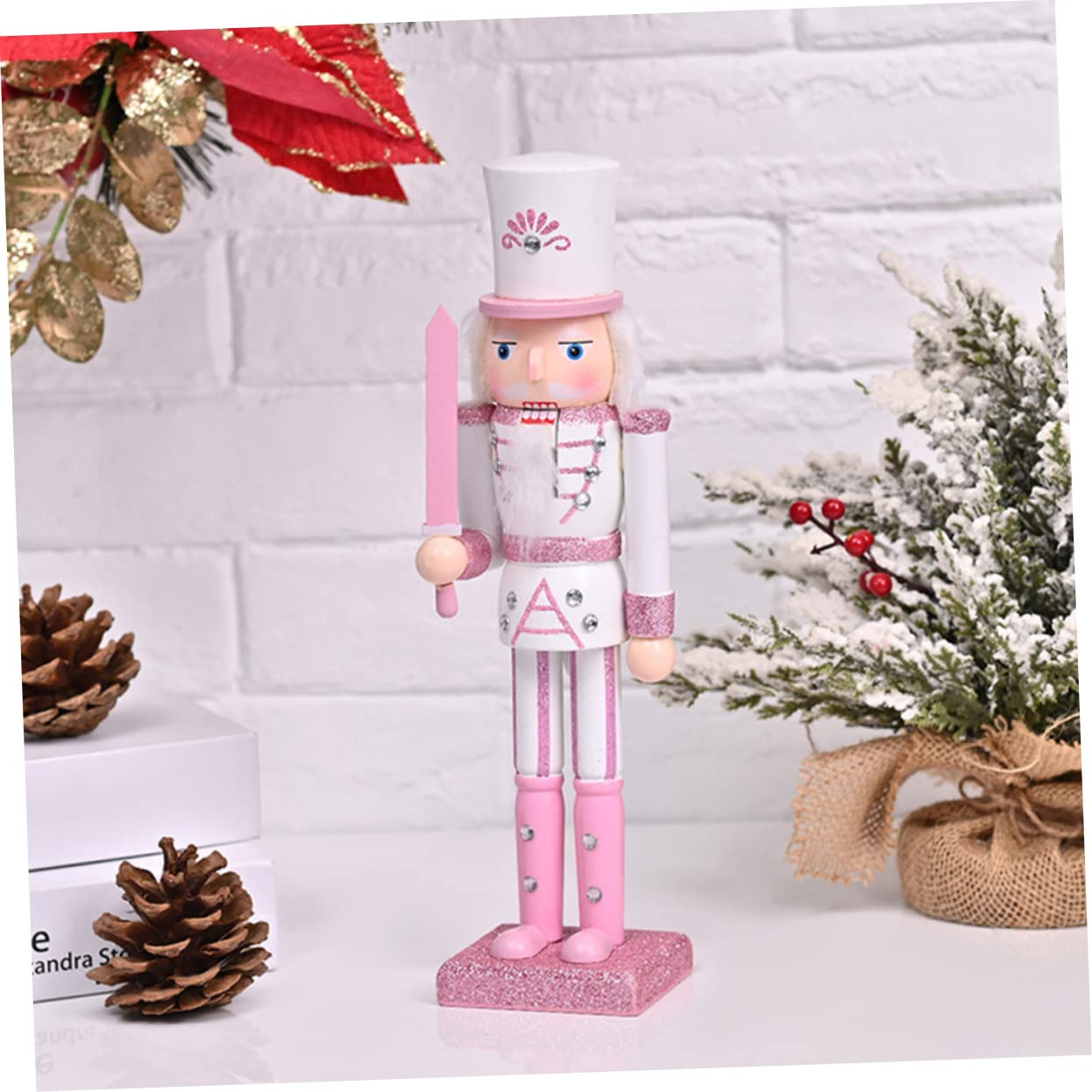 ULTECHNOVO 4pezzi Schiaccianoci Soldato in Legno Decorazione Natalizia Ornamento da Tavolo per Feste di Natale Forniture per Feste Regali per Ragazze Adolescenti