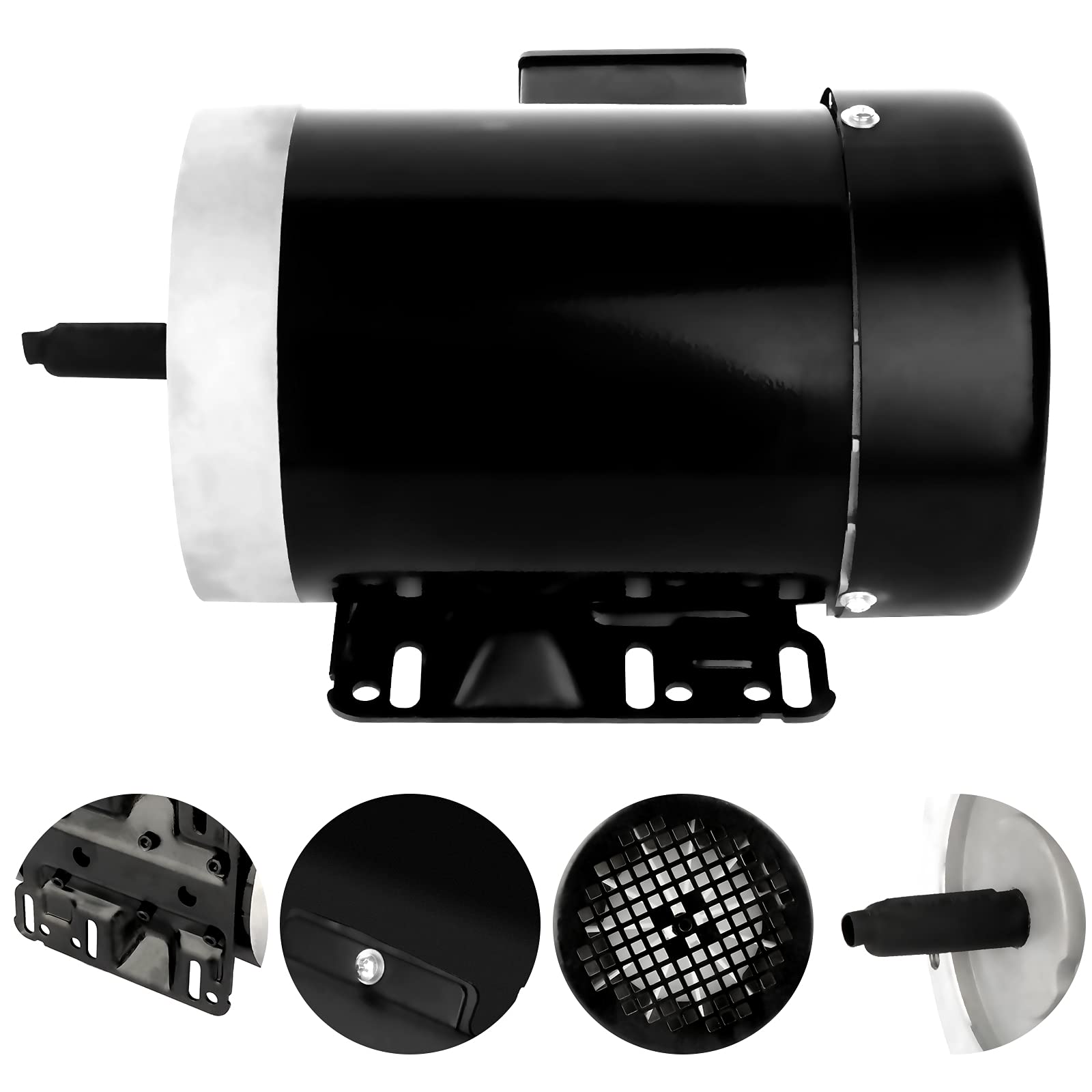 Cuilvu Motore elettrico 1HP 1725 RPM, trifase, telaio 56C, diametro asse 5/8 del diametro dell'asse del compressore d'aria del motore elettrico 60HZ 230V/460V