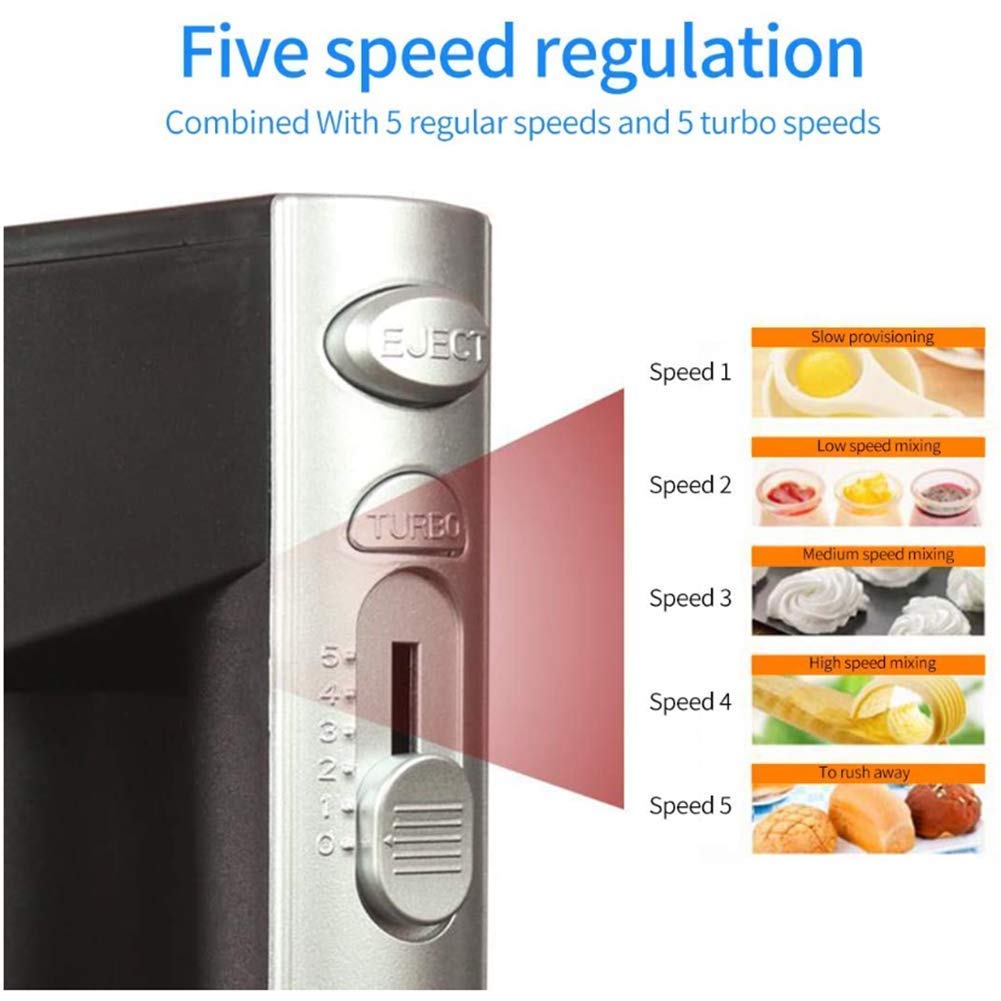 Frullatore a Immersione, Potente Potenza da 300 W, con Motore Turbo per impieghi gravosi, Frusta elettrica da appoggio, per Biscotti, Brownies, Torte, Pasta, pastelle