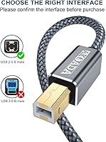 Vista 2 de AkoaDa Cable de impresora de 15 pies, cable USB-A a USB-B 2.0 de alta velocidad, cable de escáner de impresora tipo A macho a B macho, cables