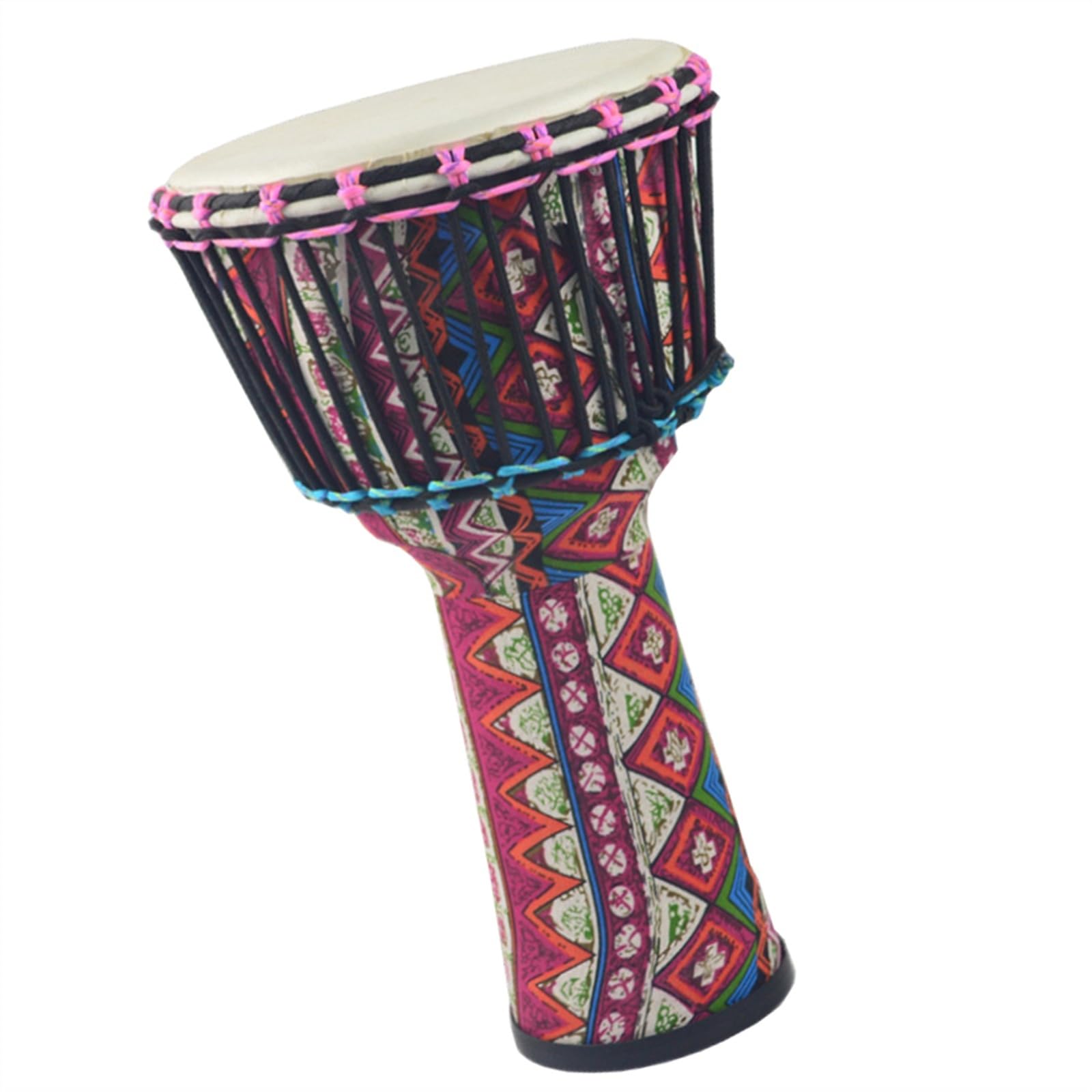 Profesjonalny Djembe 8,5-calowy, Lekki Tamburyn Z Owczej Skóry Z PVC, Regulowany Tamburyn Dla Dorosłych, Bęben Afrykański (Color : A)