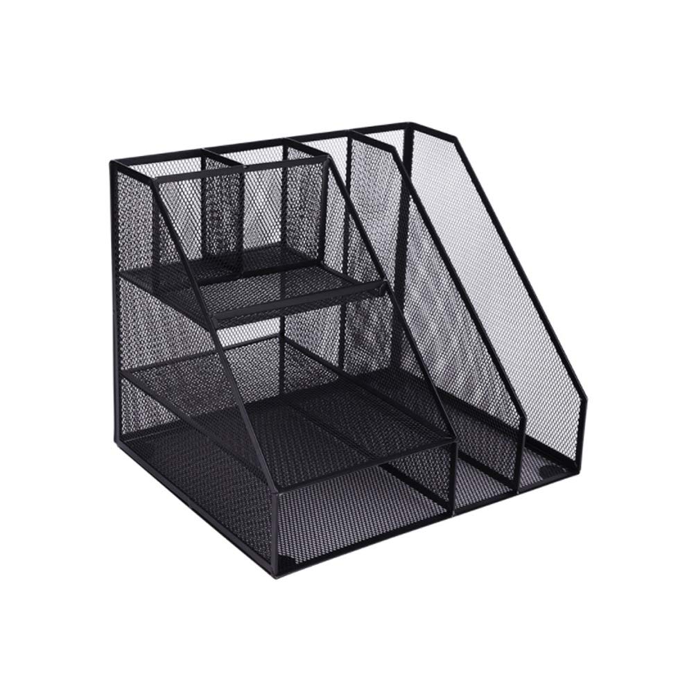 Portariviste per Fondi, portariviste per Ufficio, casa, Ufficio, Desktop, Organizer, in Rete Metallica Nera, Portadocumenti per Posta