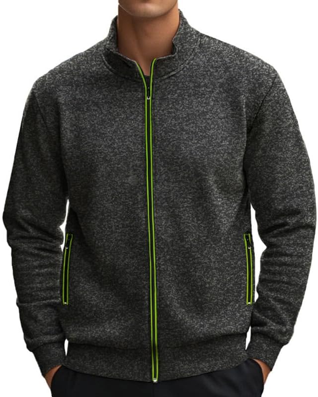 Men's Zipper Cardigan - Warm Casual Sweatshirt Autumn Winter Wear for Vacations Everyday Life