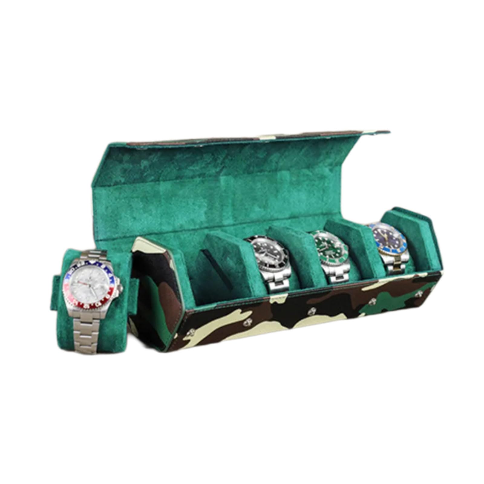 Custodia per orologi in pelle alla moda con motivo mimetico unico per gli appassionati di orologi con motivo unico sicuro
