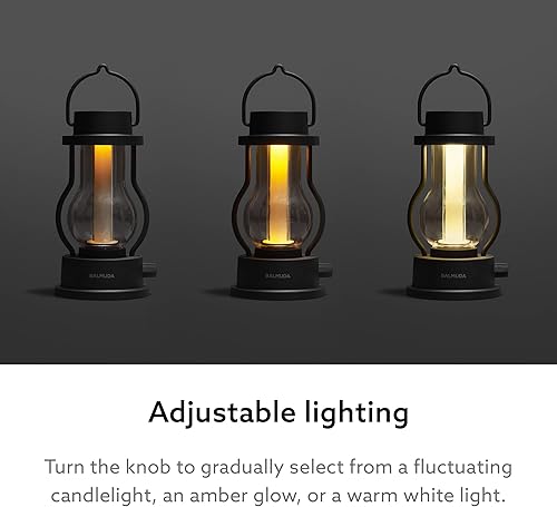 Miniatura 2 de BALMUDA The Lantern  Linterna LED recargable  3 modos de luz vela, ámbar y blanco cálido  Funciona con pilas  Ligero  Resistente al agua  Versión