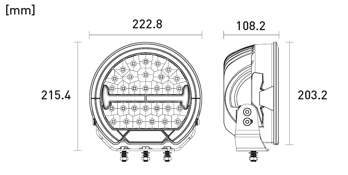 Ryme Automotive Faro Delantero LED Potente 141W Homologado Driving 7.752 Lúmenes con Luz de Posición ECE R112