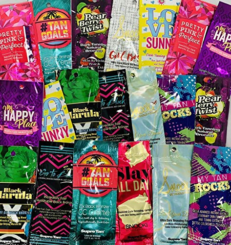 100 Packets Lot Of Assorted Variety Self Bronzer Tanning Lotion Sample Mix .75oz