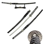 MASTER USA - Hand Carved Katana Sword with Samurai Bushido Code on Scabbard, 1045 Steel, 41.5 Inches Overall, Includes Display Stand (Sword of Honor)